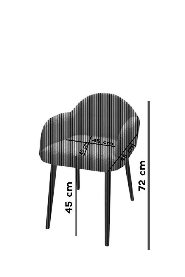 Tokyo Ahşap Ayaklı Retro Puf Minimal Berjer Makyaj Masası Sandalyesi Çok Amaçlı Berjer